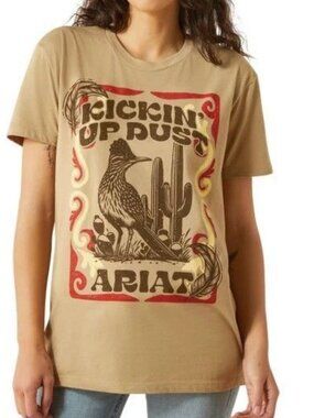 Ariat Women's Short Sleeve Kickin Up Dust Graphic T-Shirt Sand 10062348